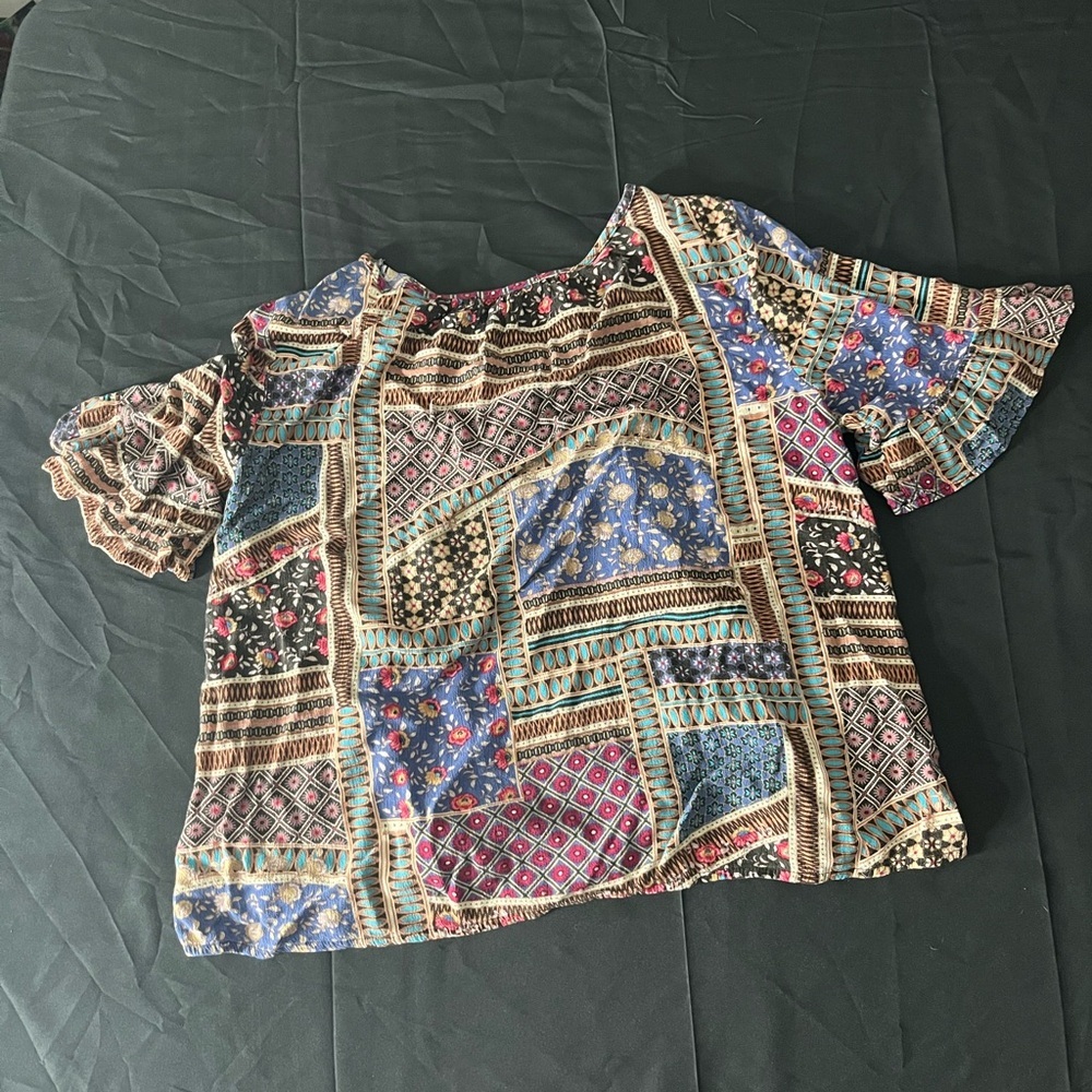 American Eagle Outfitters Floral Patchwork Blouse - Picture 3 of 3